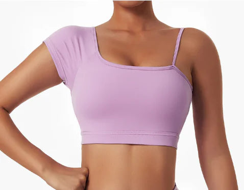 Oblique Shoulder Yoga Tops