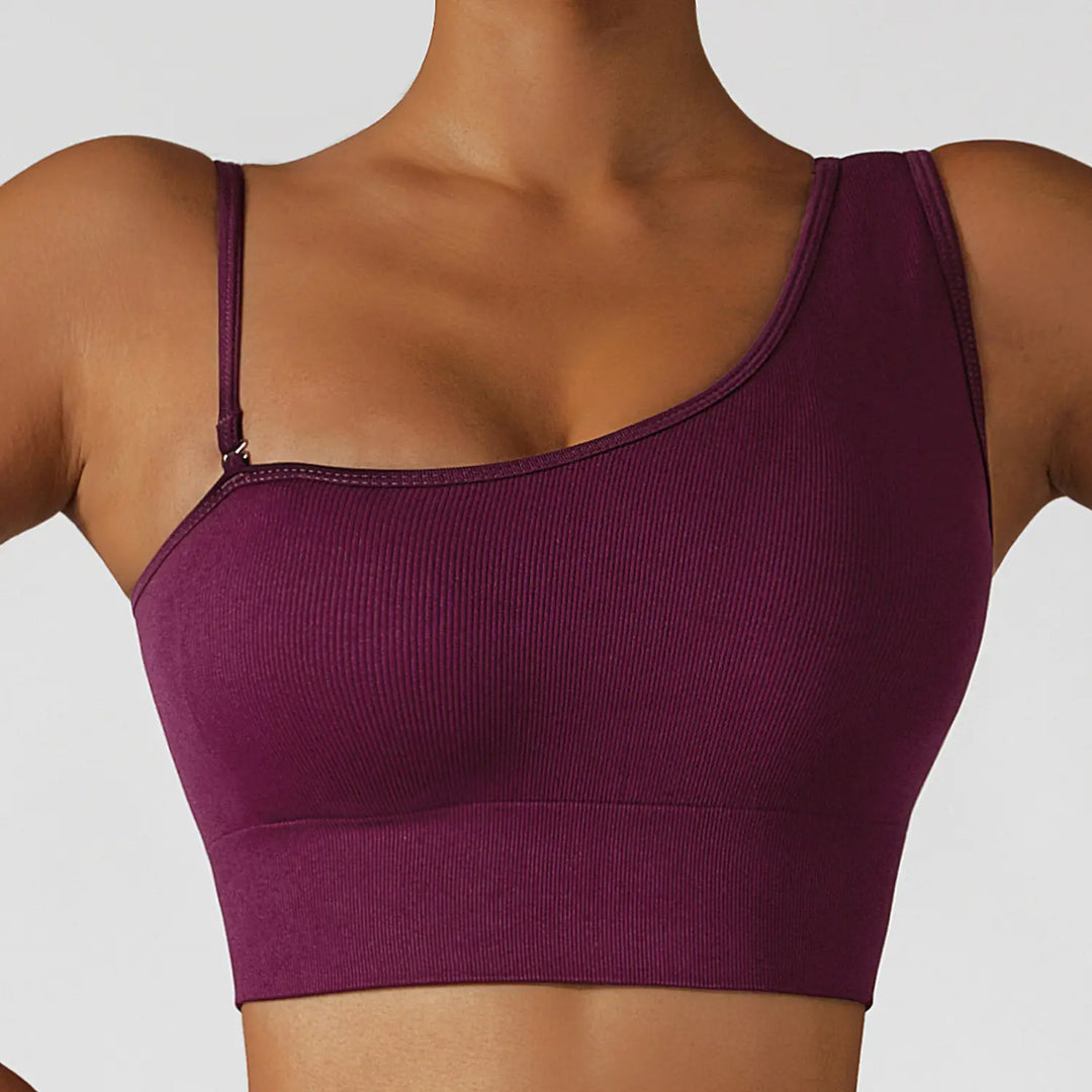 Oblique Shoulder Yoga Tops